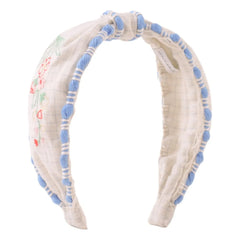 Gingersnaps - Delta Linen embroidered headband | White