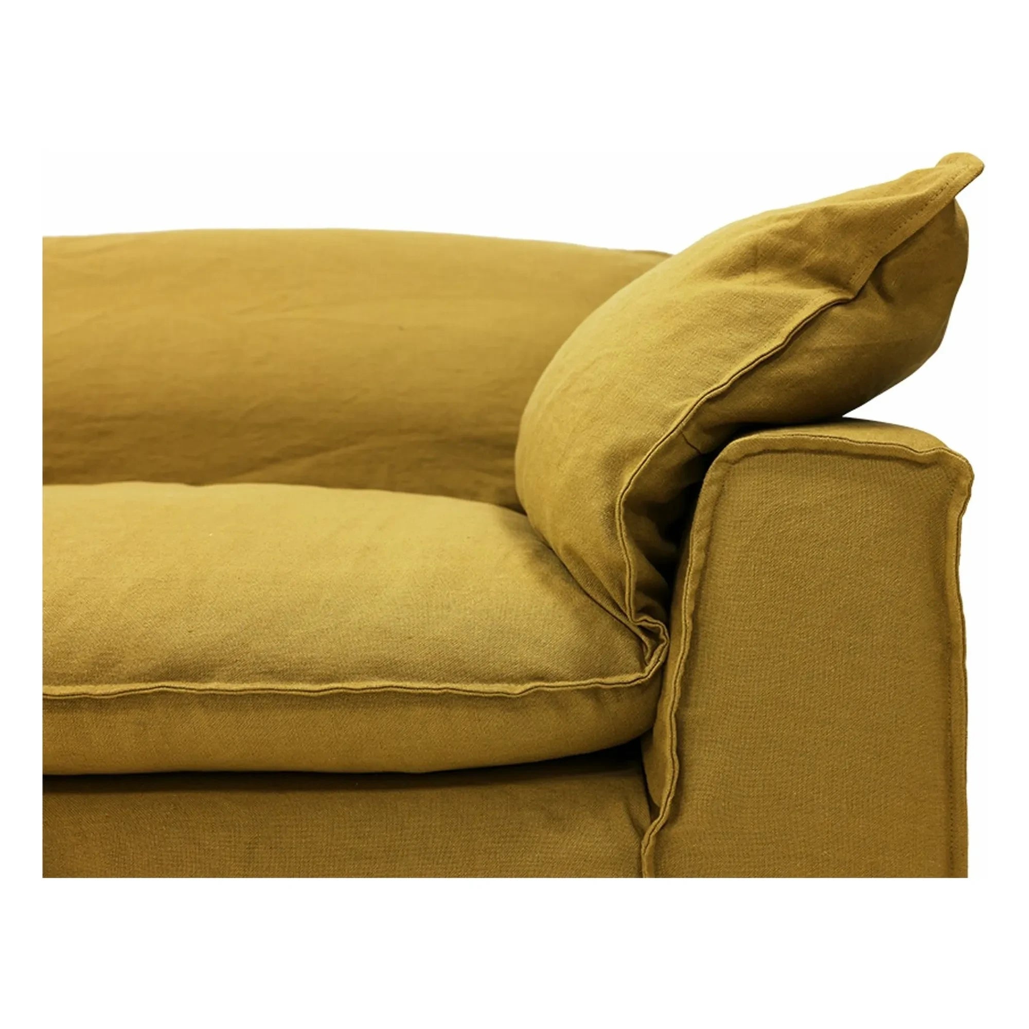 HKliving - 4-Person Linen Sofa Nomad | Mustard