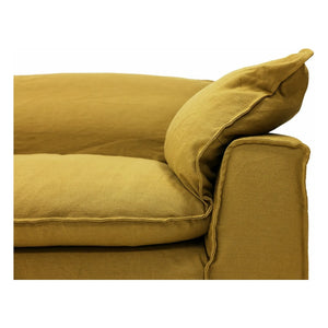 HKliving - 4-Person Linen Sofa Nomad | Mustard