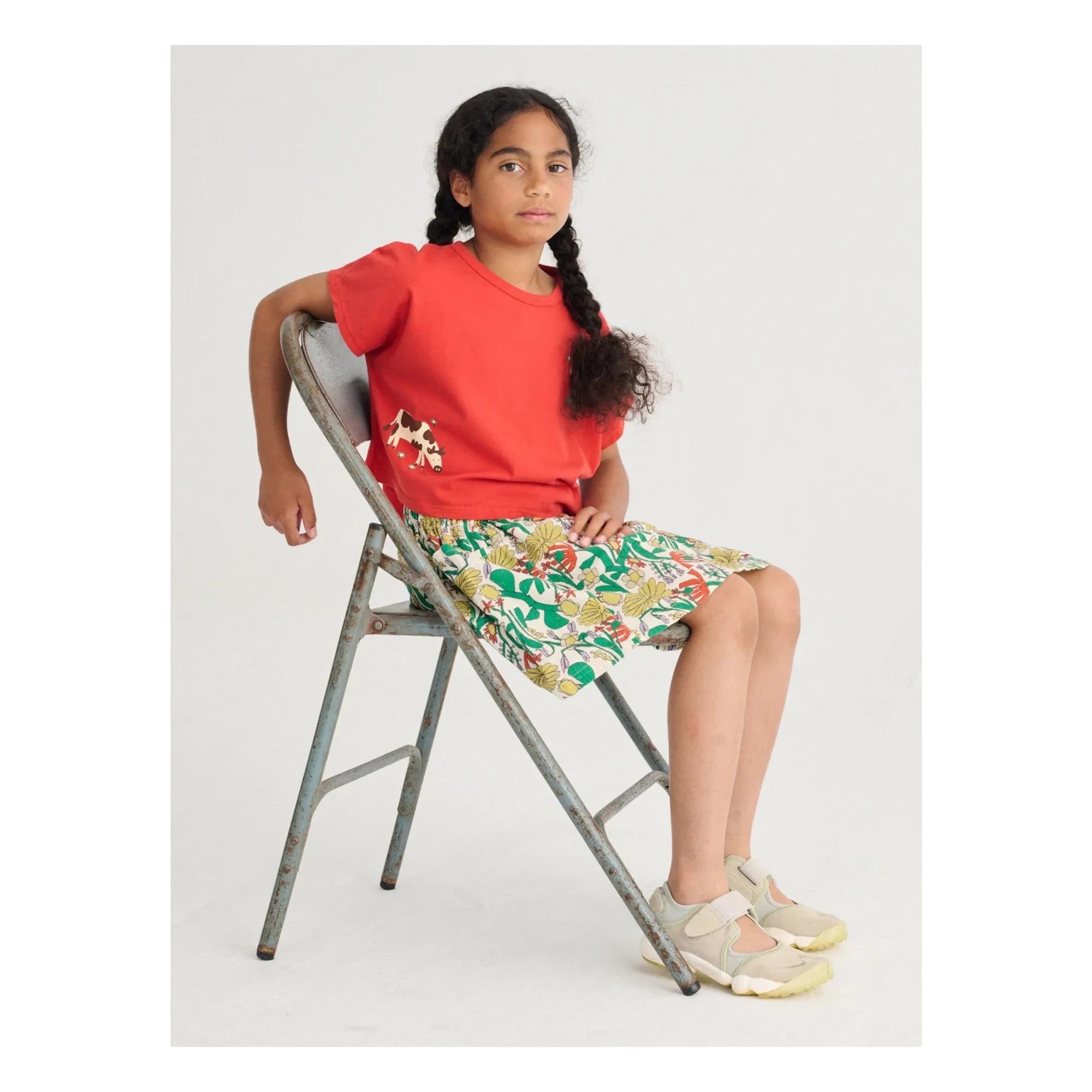 Bobo Choses - Organic Cotton Floral Pattern Skirt | White