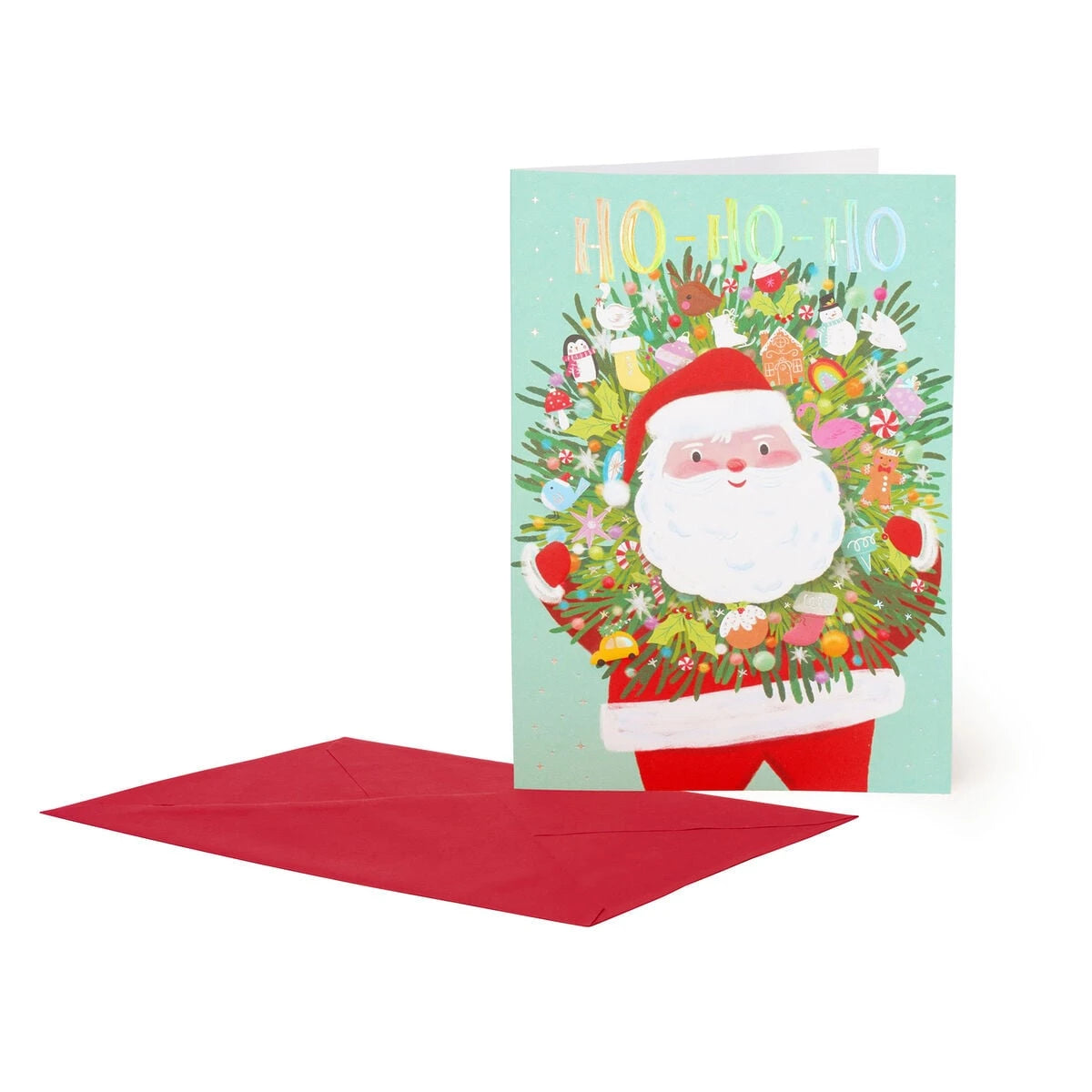 Legami - Santa Wreath Claus Christmas Greeting Card - Greeting Card