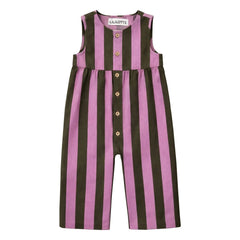 Lililotte - Gabriel Striped Twill Organic Cotton Jumpsuit | Olive Green