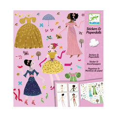 Djeco - 4 Seasons Dress - Stickers and Paper Dolls