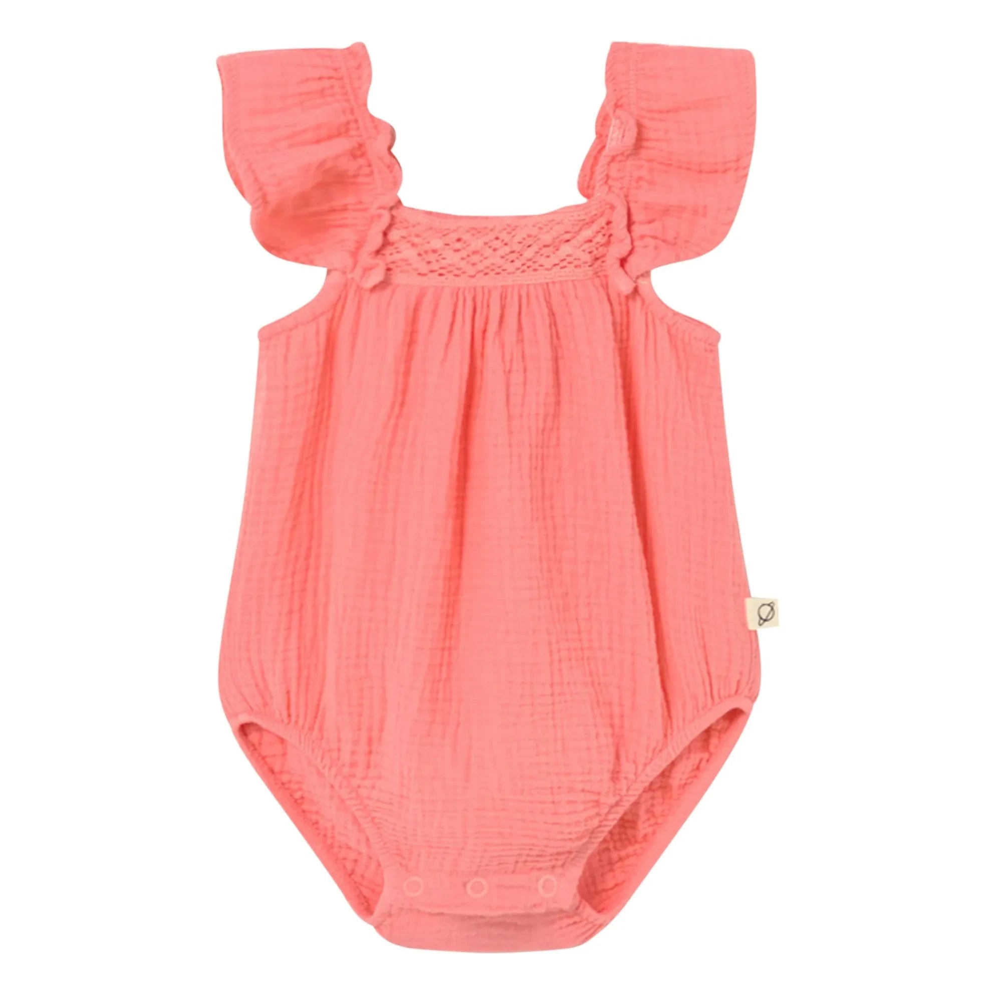 Cozmo - Tess Cotton Muslin Romper | Coral