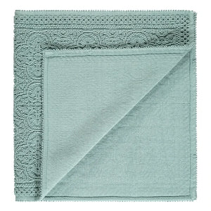Haomy - Embossed Patterned Cotton Bath Mat 55x110cm | Seafoam Green