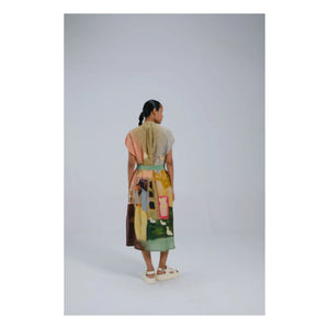 CORD - Cotton Silk Cape Dress | Green