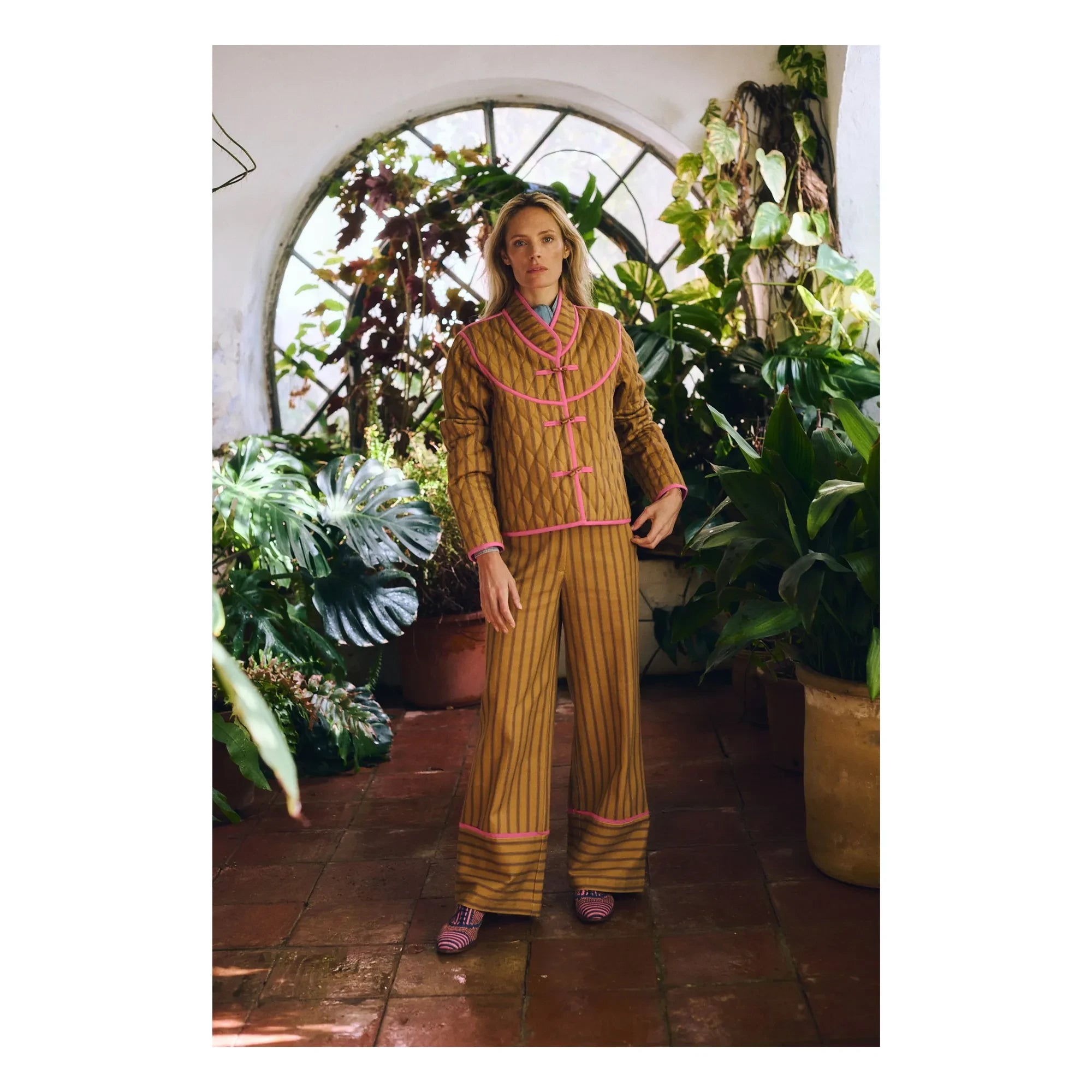 Maria de la Orden - Jupiter Cotton Striped Jacket | Mustard