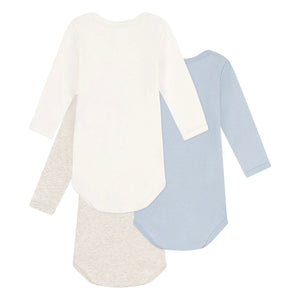 Petit Bateau - Pack of 3 Bodysuits | Blue