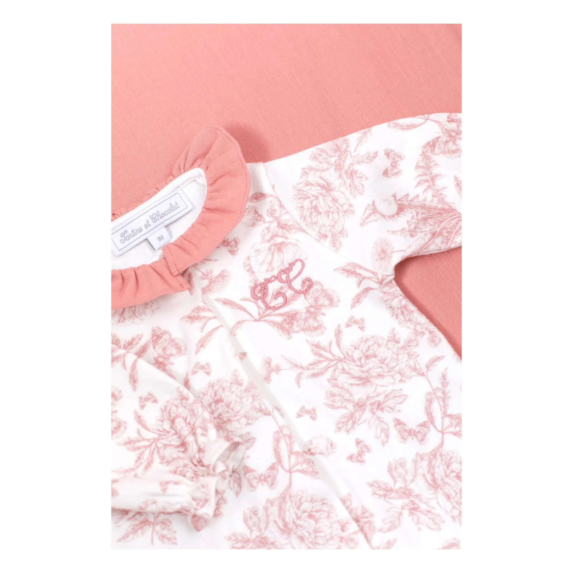 Tartine et Chocolat - Footed Pajama Toile de Jouy | Peach