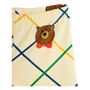 Mini Rodini - Organic Cotton Check Bear Pants | Ecru
