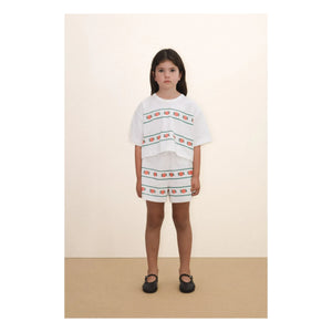 Tinycottons - Roses Organic Cotton Shorts | White