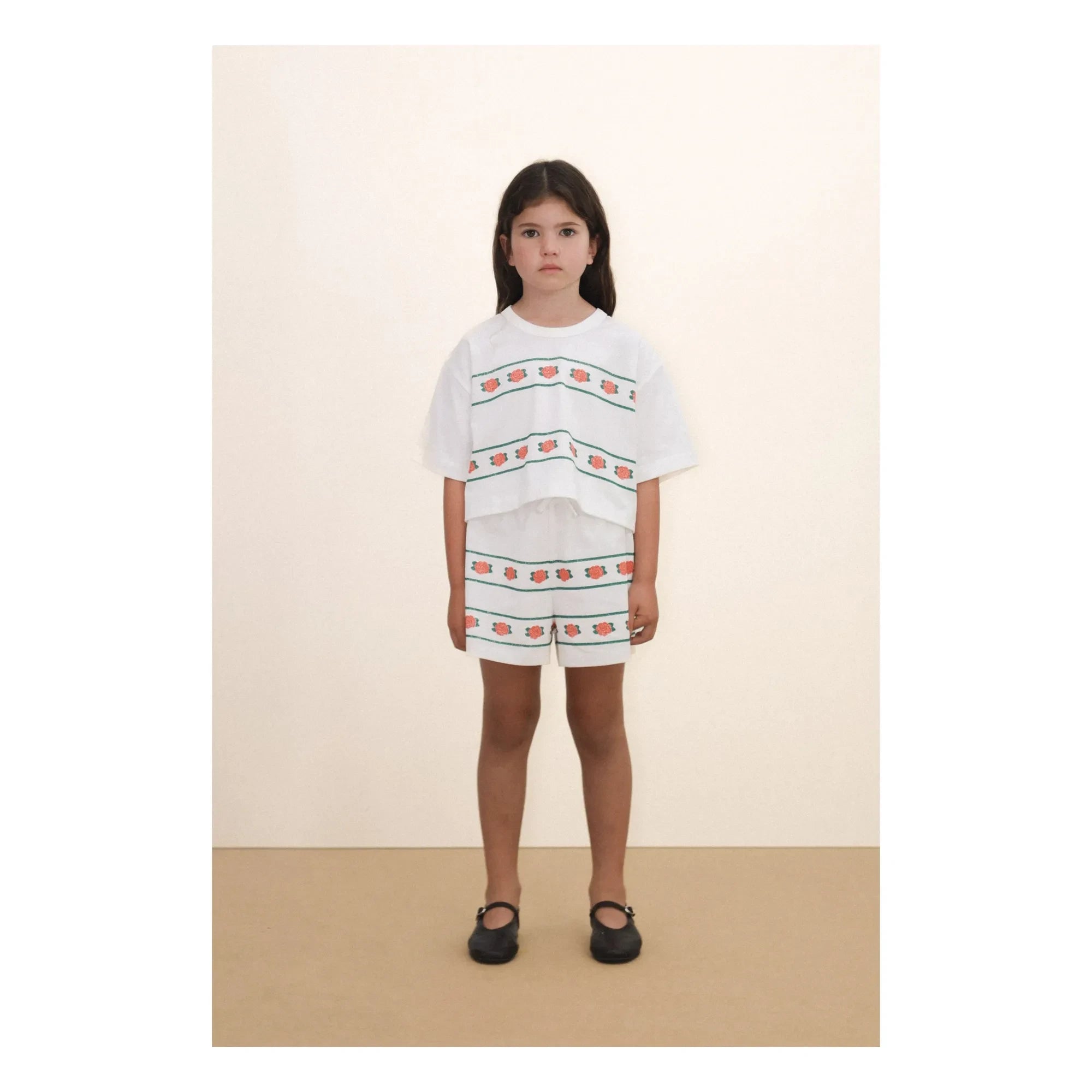 Tinycottons - Roses Organic Cotton Shorts | White