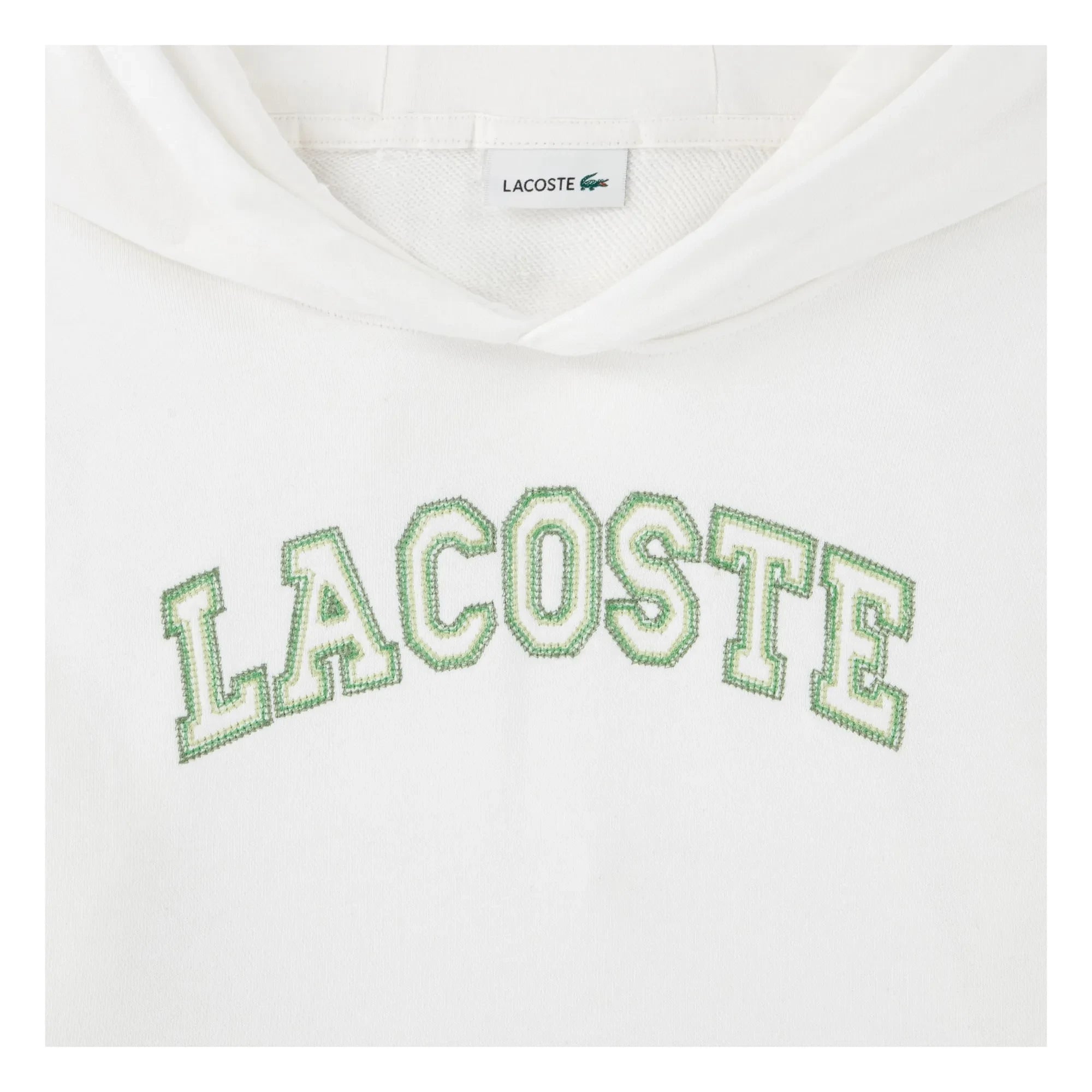 Lacoste - Hooded sweatshirt with logo embroidery Organic cotton | White