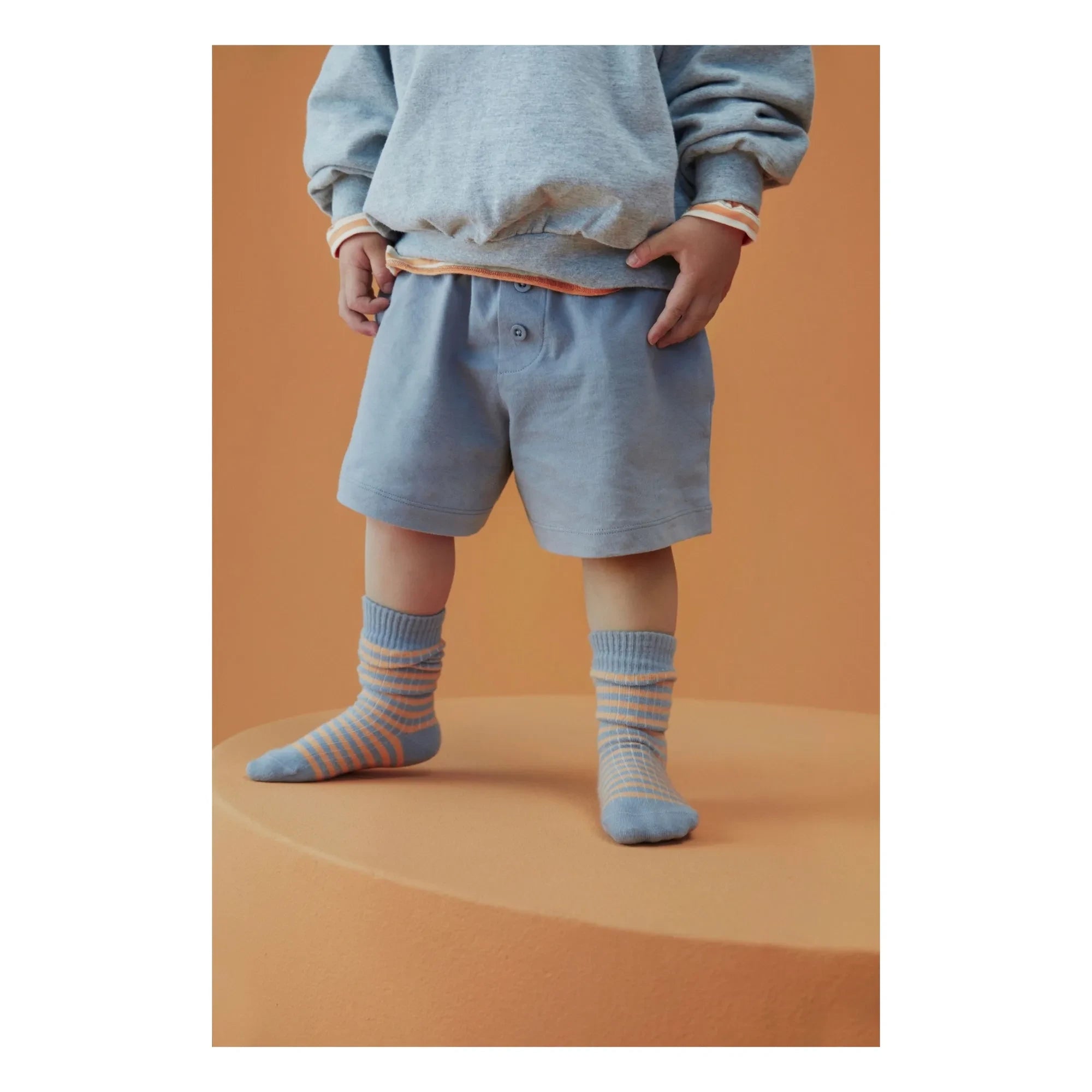 Gray Label - Striped Organic Cotton Socks | Apricot