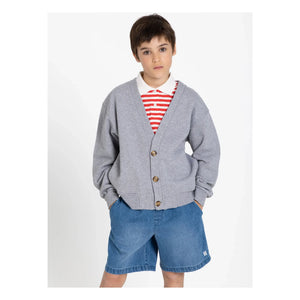 Smallable Kid - Tilo Striped Organic Cotton Polo T-Shirt | Dark Red