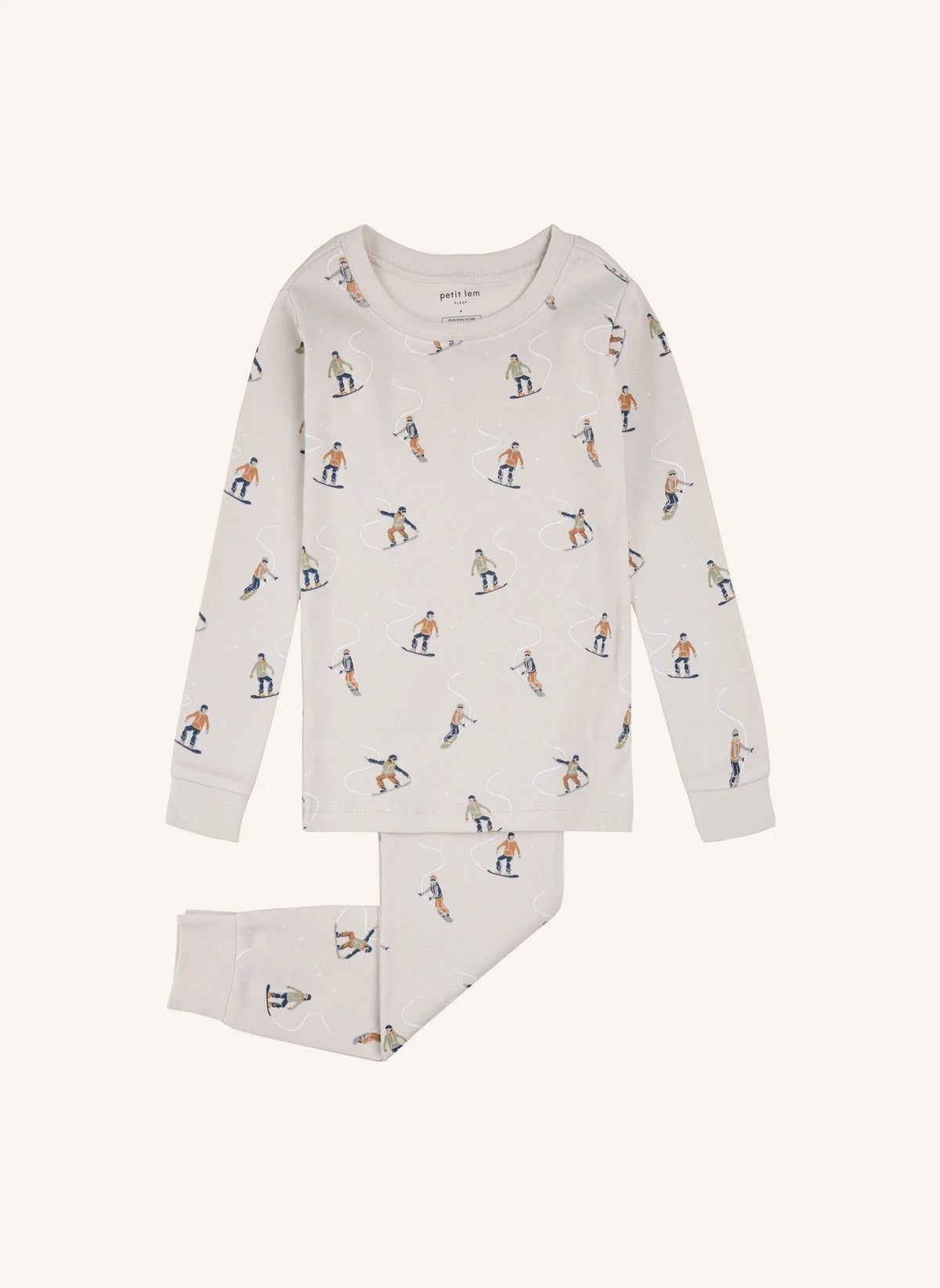 Petit Lem - Organic Cotton Ski Pajamas | Beige