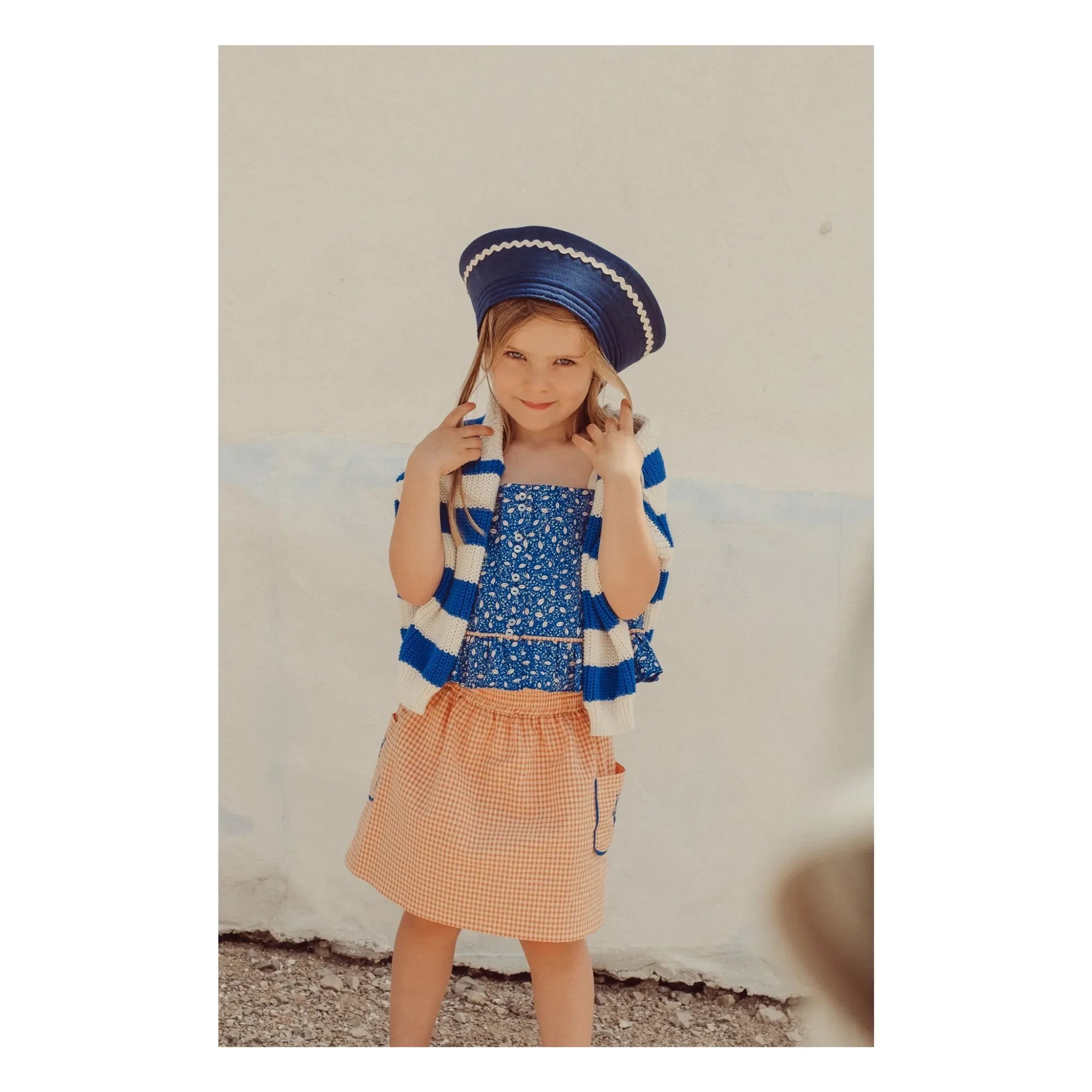 THE LiTTLE POETS - Rosalia Nature Organik Pamuk Crop Top | Kraliyet mavisi