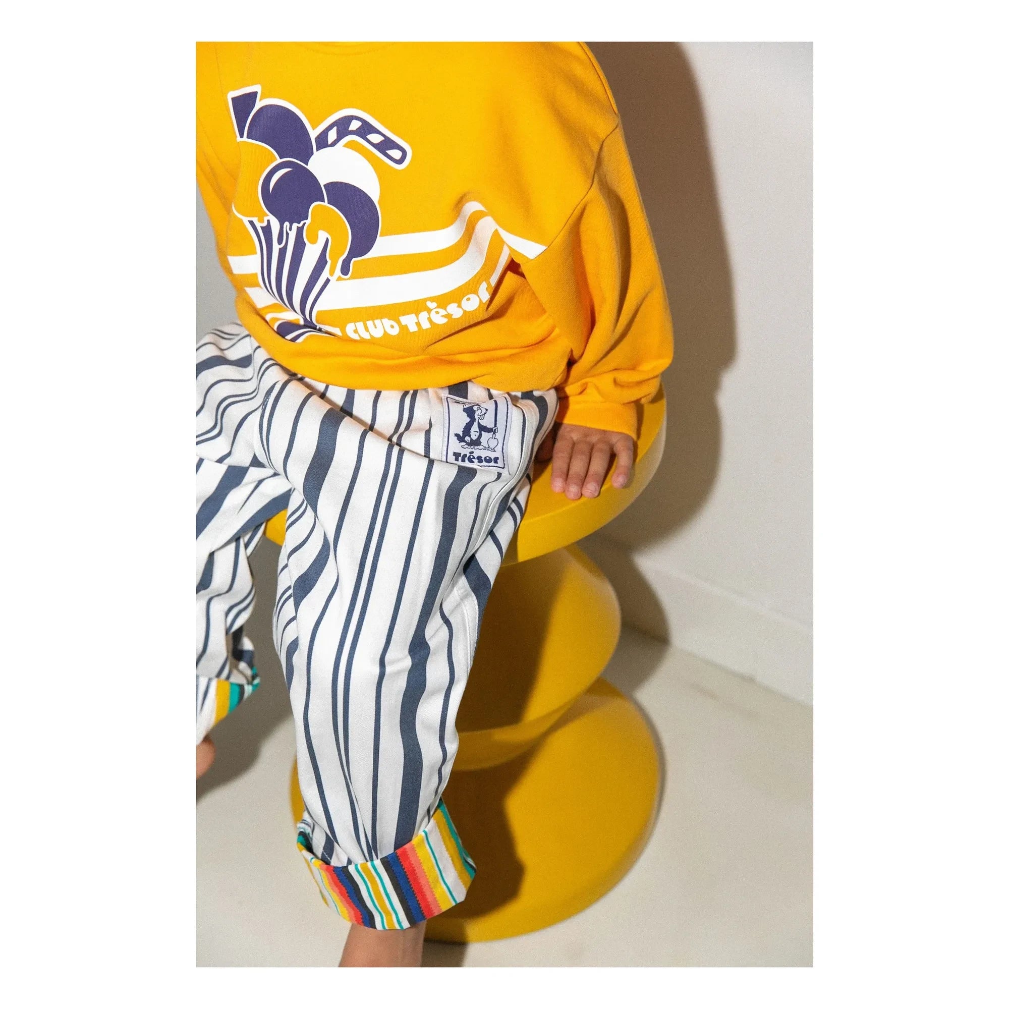 Club Trésor - Biarritz Sunset Striped Pants | Navy Blue