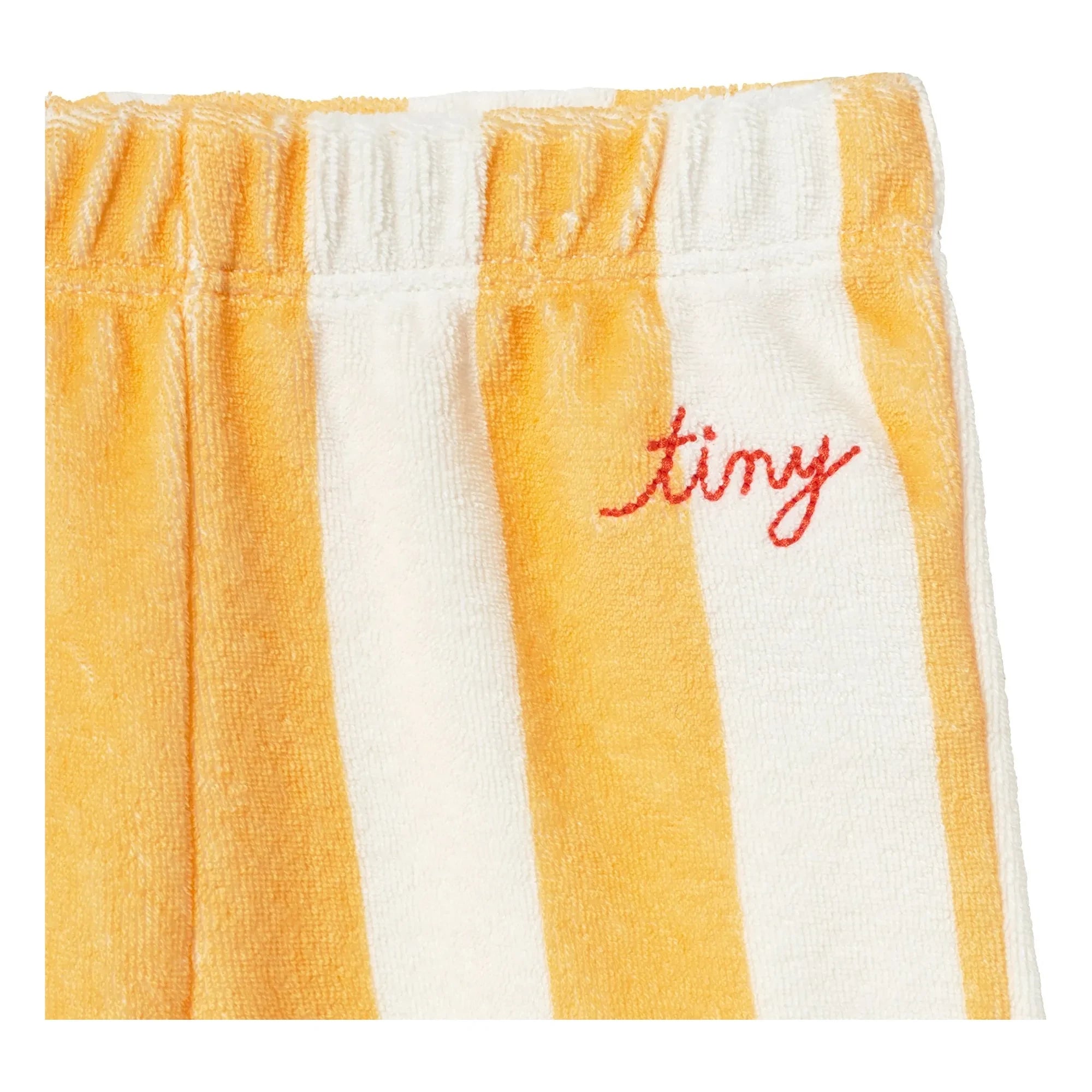 Tinycottons - Organic Cotton Towel-Textured Striped Sweatpants | Yellow