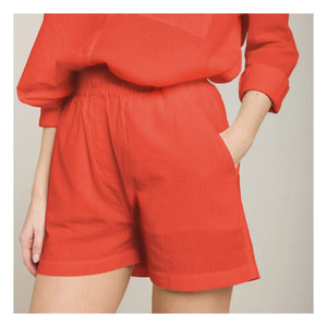 Maison Saint Julien - Short Cap d'Antibes Cotton Voile | Coral