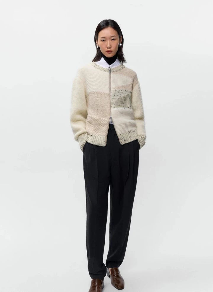 Cordera - Marled Merino Wool Cardigan | Beige