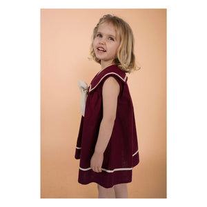 Loir - Gabriella Linen Bow Dress | Burgundy