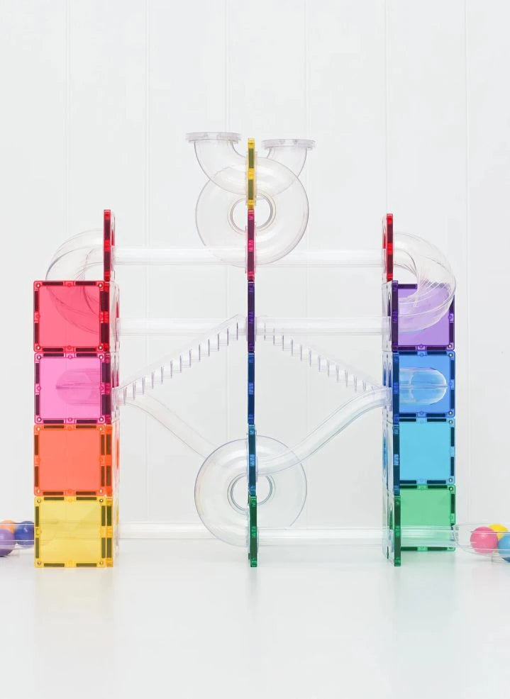 Connetix - Rainbow | 114 Piece Shiny Marble Race Pack
