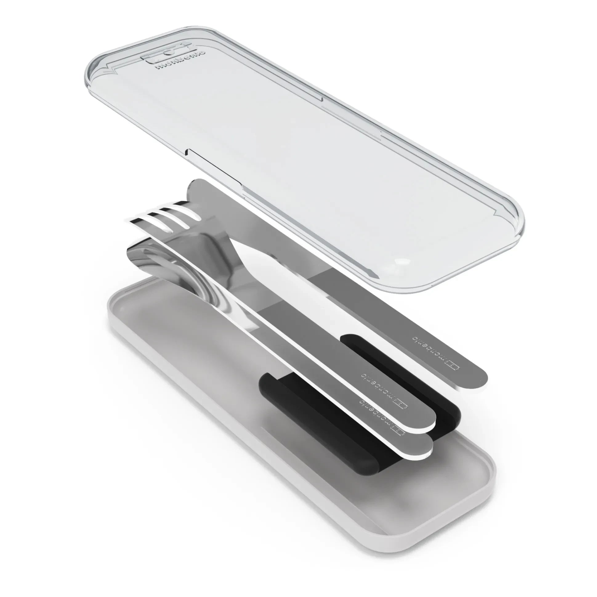 Monbento - MB Slim Box Paslanmaz Çelik Cep Çatal-Bıçak Seti | Siyah