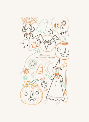 Meri Meri - Halloween Coloring Tablecloth | White