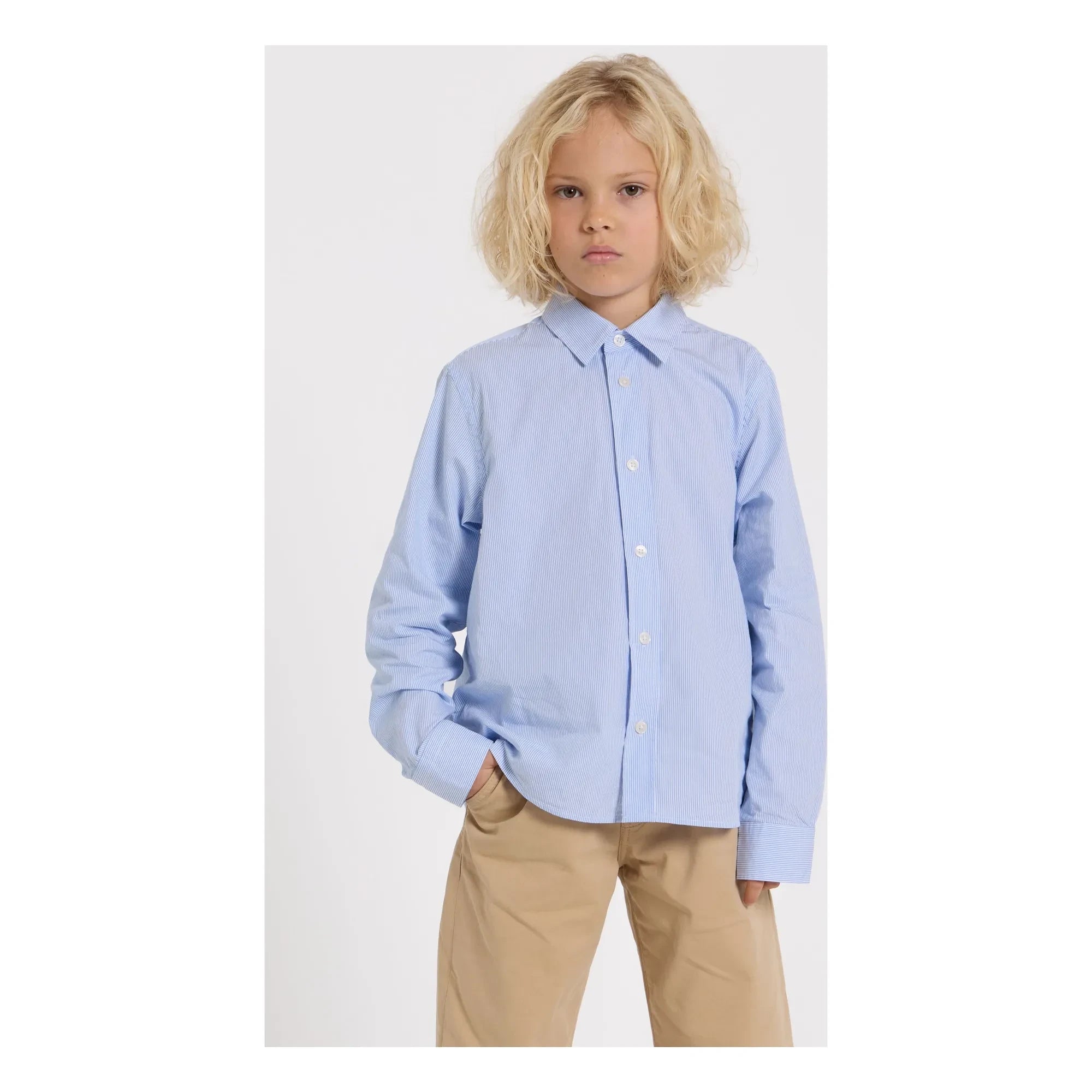 Smallable Kid - Zak Striped Shirt | Light Blue