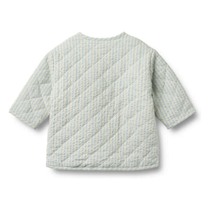 Wheat - Saxo Striped Organic Cotton Quilted Jacket | Light Blue