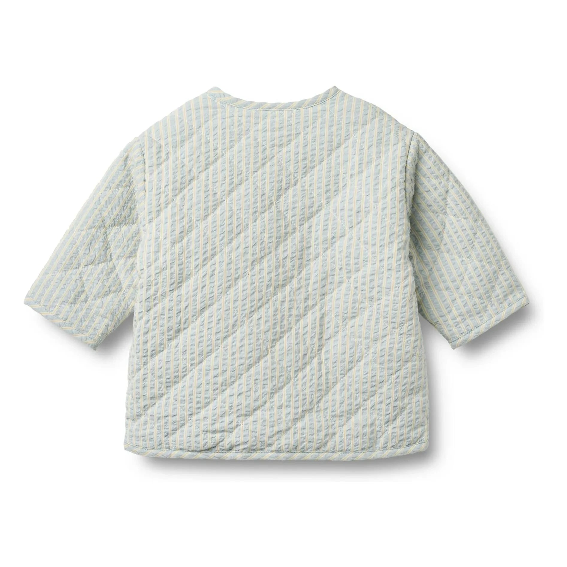 Wheat - Saxo Striped Organic Cotton Quilted Jacket | Light Blue