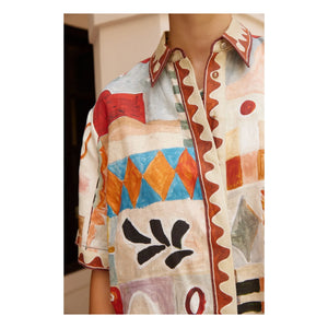 Alémais - Michelle Linen Short Sleeve Shirt | Ecru