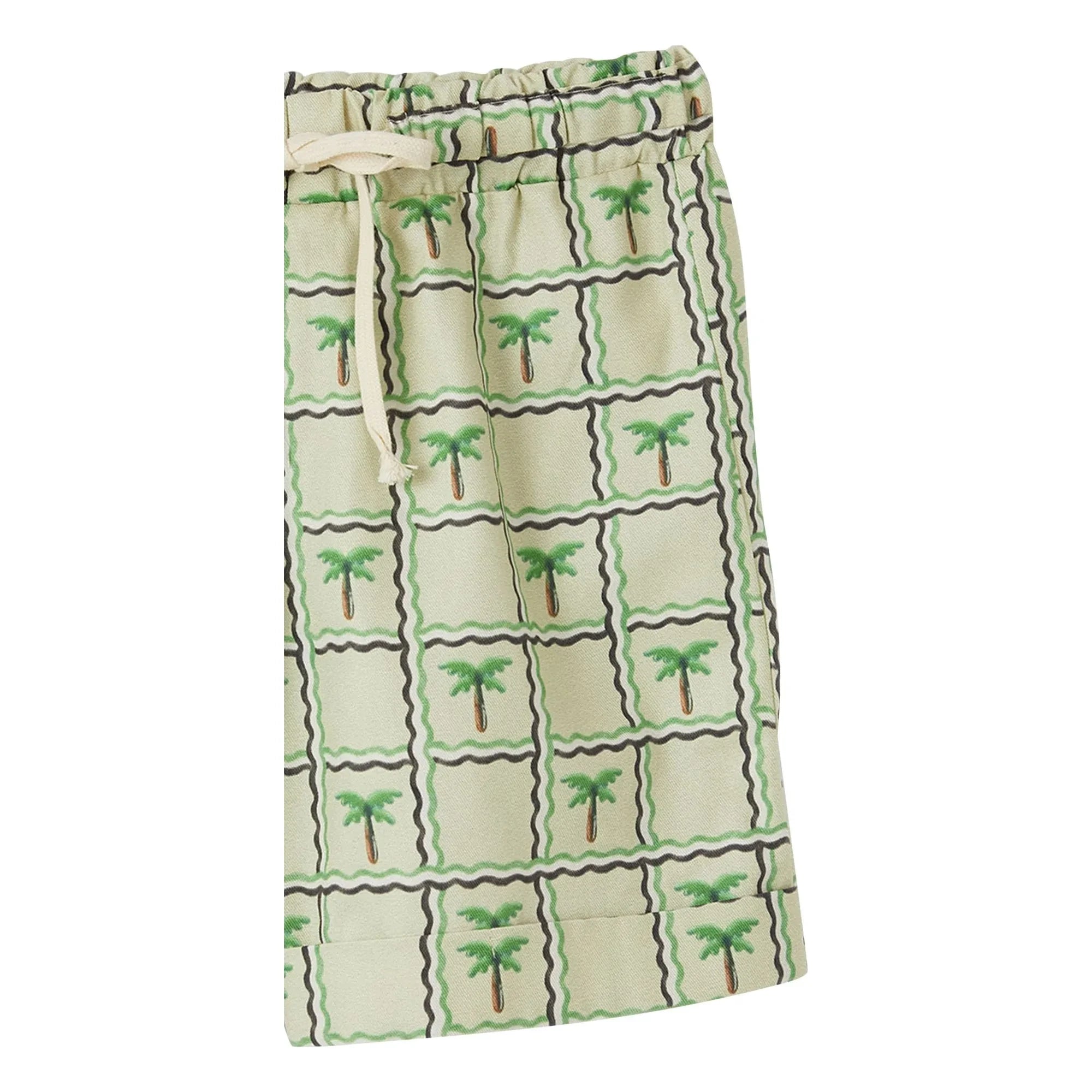 Fabula - Palm Tree Drawstring Shorts | Light Green