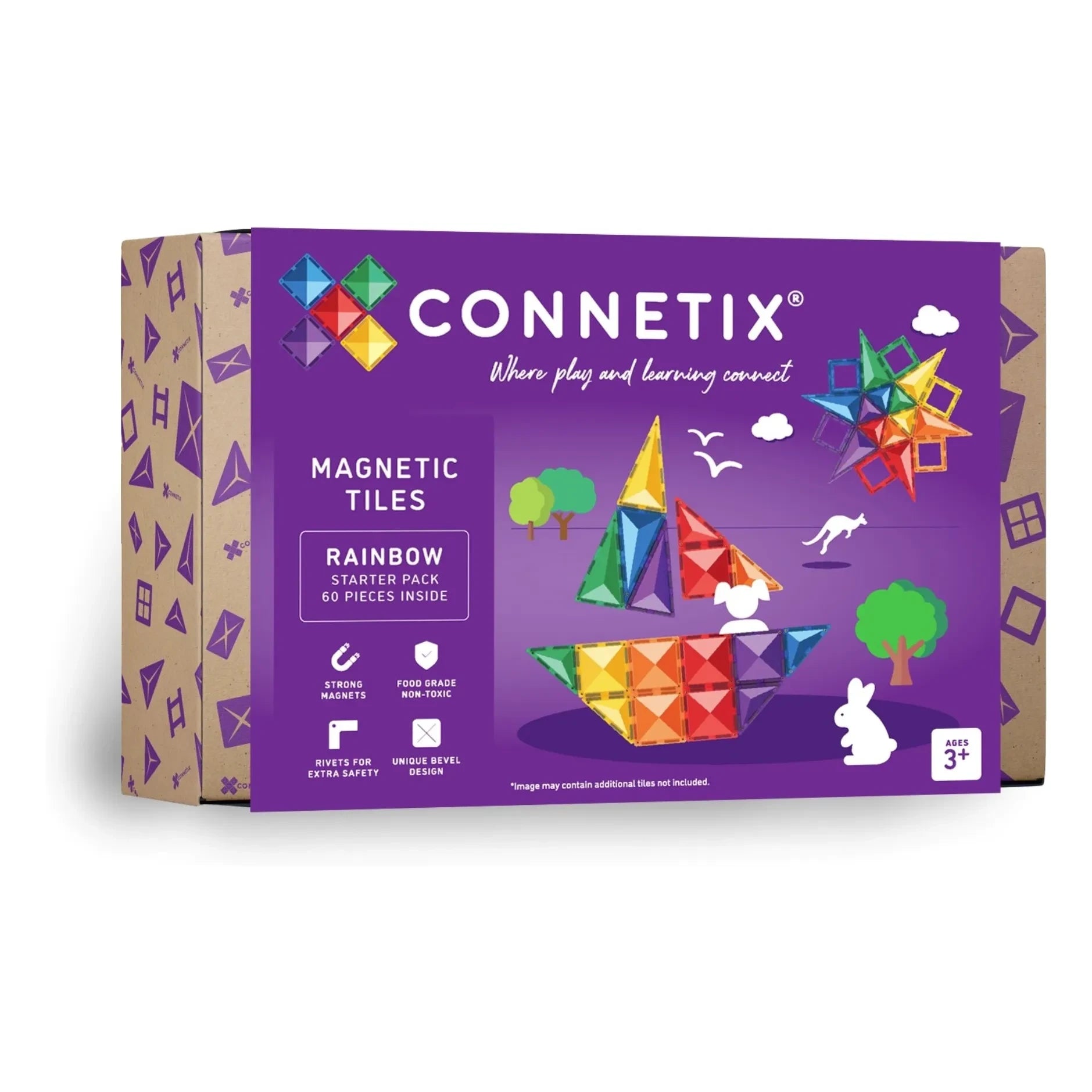 Connetix - Başlangıç seti - 60 parça | Gökkuşağı