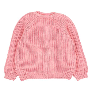 Búho - Côtes Perlées Organic Cotton Cardigan | Powder Pink