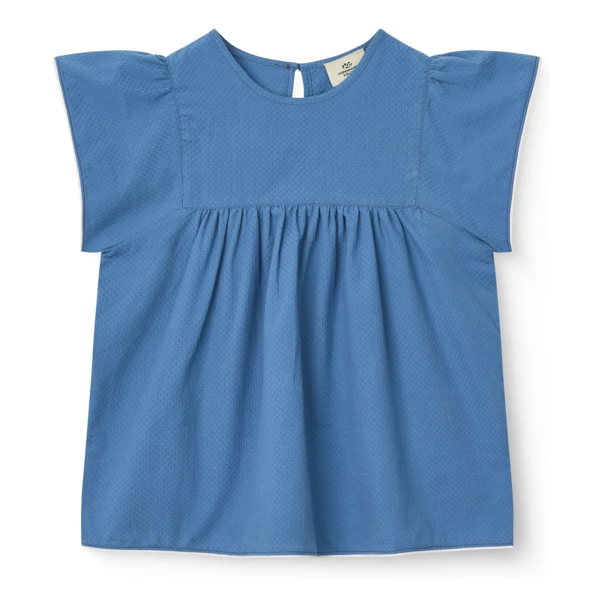 Copenhagen Colors - Fringed Organic Cotton Blouse | Blue