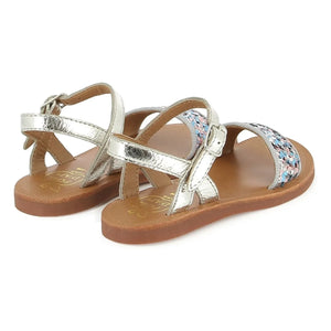 Pom d'Api - Plagette Glitter Sandals with Buckle | Silver