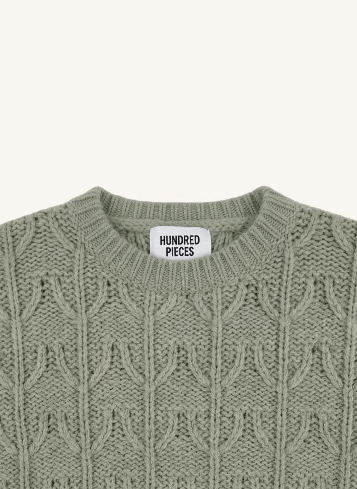 Hundred Pieces - Lacy Merino Wool Sweater | Water Green