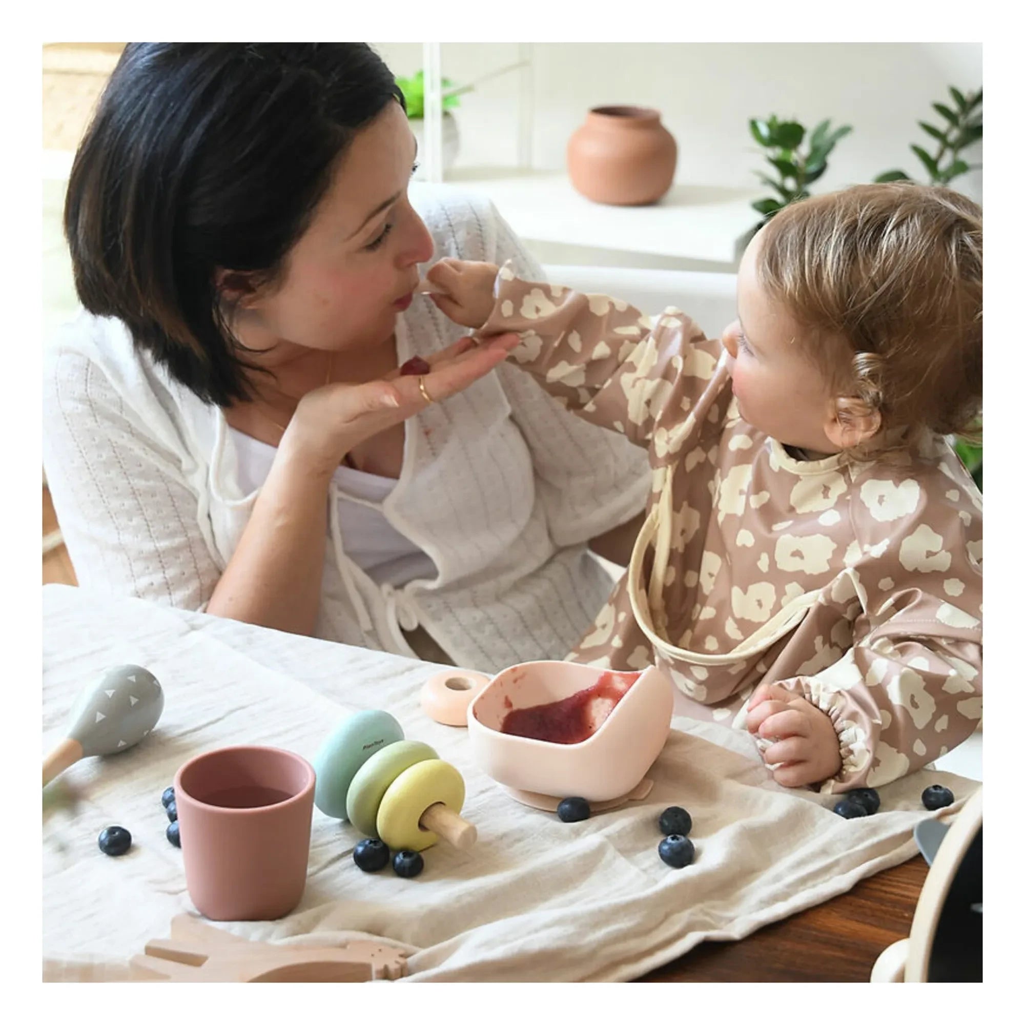 Béaba - Silicone Tableware Set 4 Pieces | Powder Pink