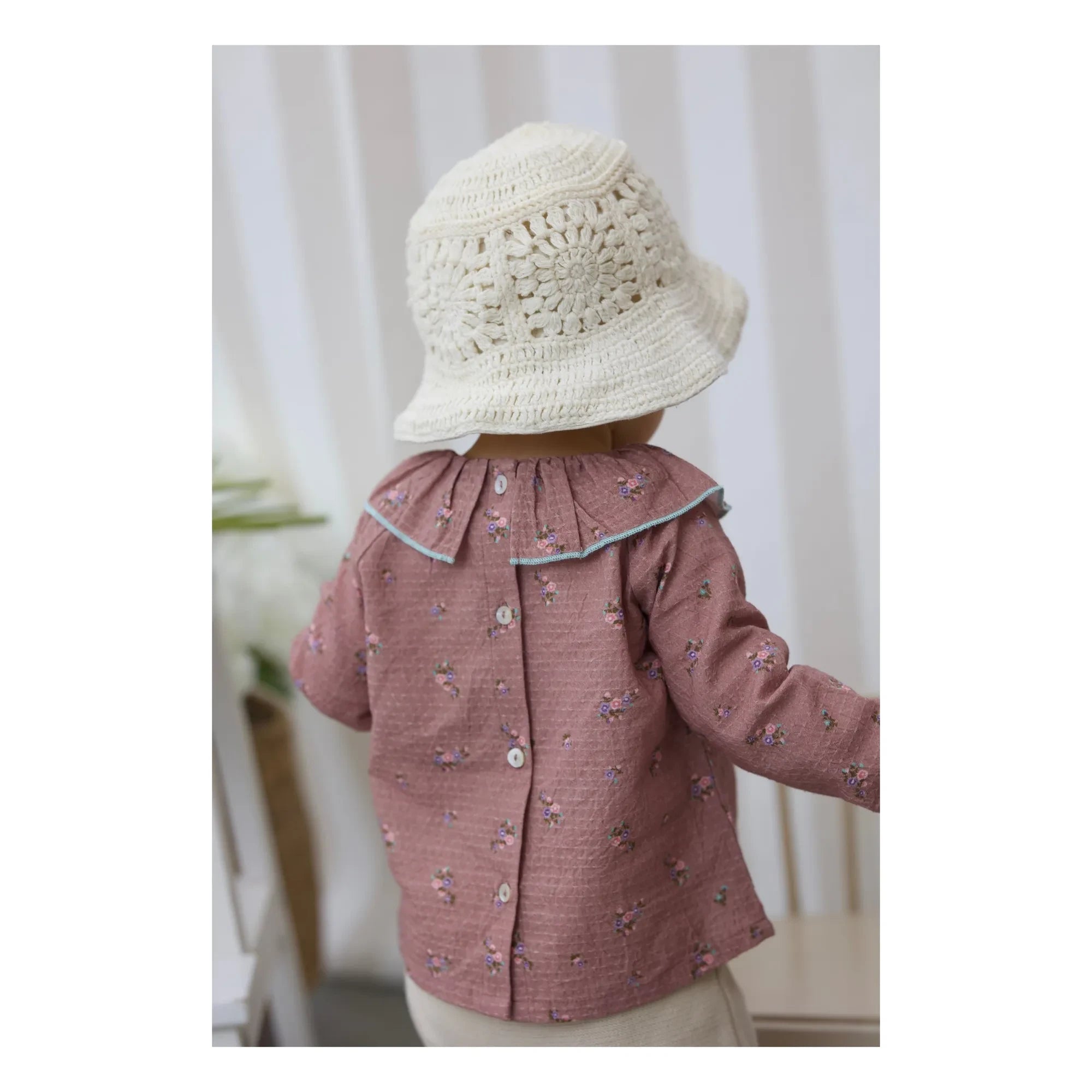 Lililotte - Charline Fleurie Organic Cotton Blouse | Powder Pink
