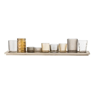 Bloomingville - Rectangular Plates and Candle Holders - 9-piece Set