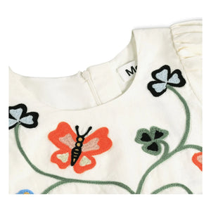 Molo - Daisy Dress with Butterflies Organic Cotton | Cream
