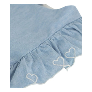 Petit Bateau - Blue Chambray Ruffled Dress