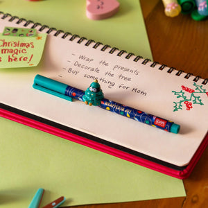 Legami - Set of Two Gel Pens with Animal Ornament - Jingle All the Way