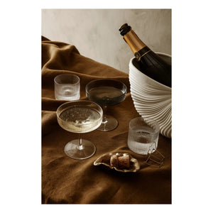 Ferm Living - Ripple Champagne Glasses - Set of 2 | Gray