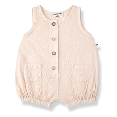 1+ in the family - Etolia Seersucker romper | Beige pink