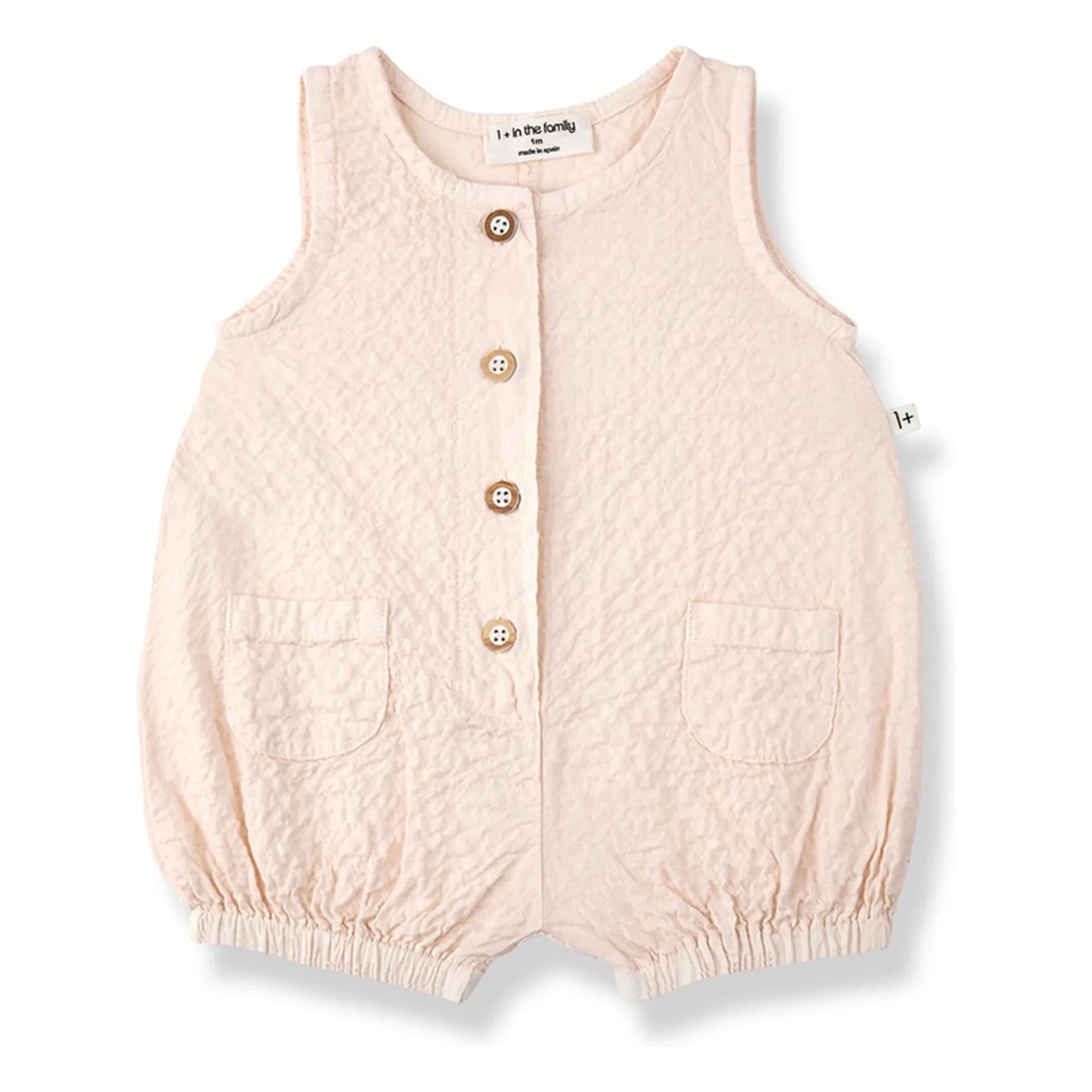 1+ in the family - Etolia Seersucker romper | Beige pink