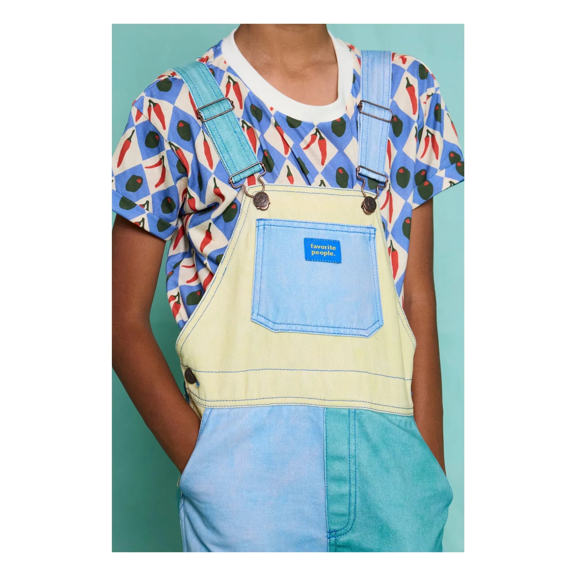 Favorite People - Sicilia Color Block Romper | Blue