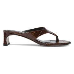 Augusta - Farah Crocodile Pattern Sandals | Chocolate